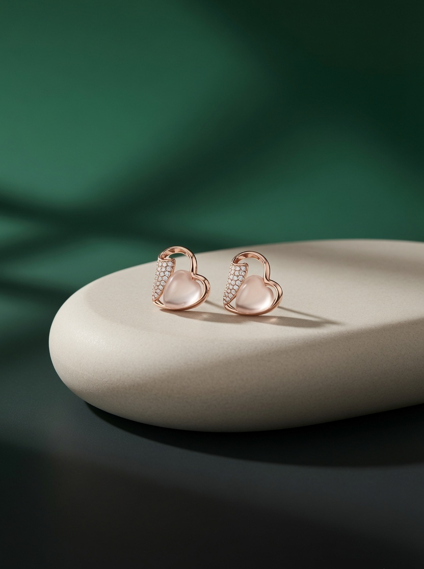 Rosé Heart Elegance Earrings