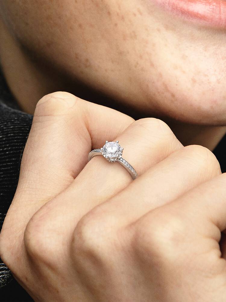 Crown Solitaire Ring