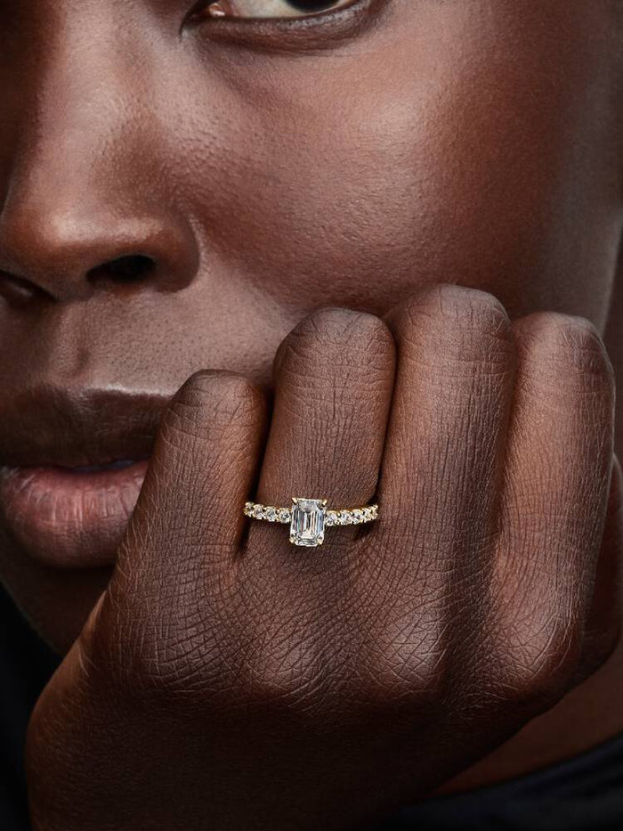 Rectangular Sparkling Ring