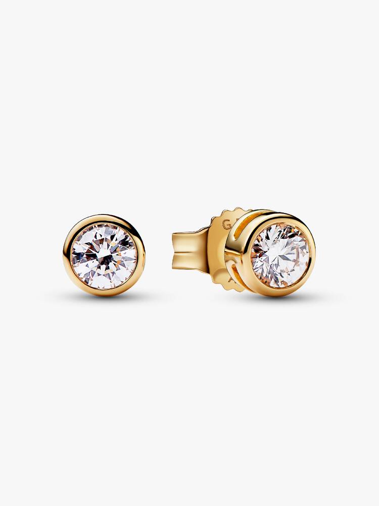Bezel Diamond Earrings