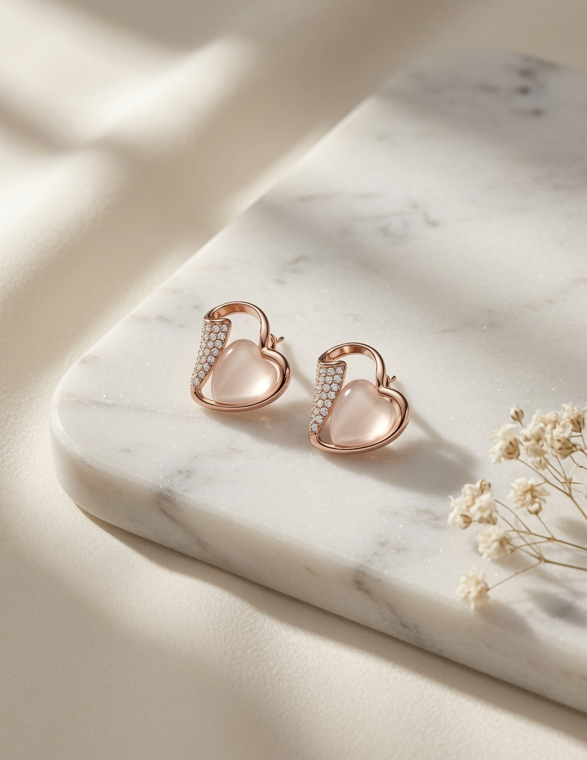 Rosé Heart Elegance Earrings