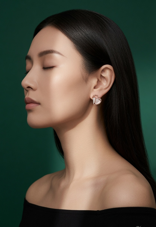 Rosé Heart Elegance Earrings