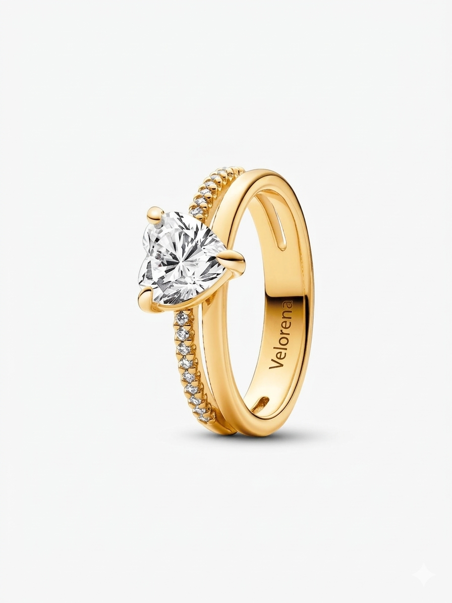 Double Band Heart Ring