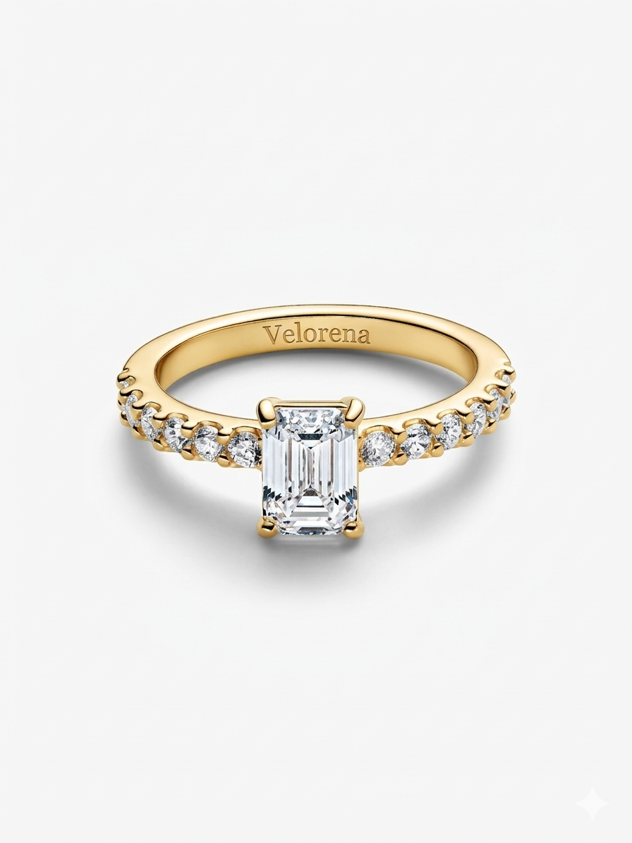 Rectangular Sparkling Ring
