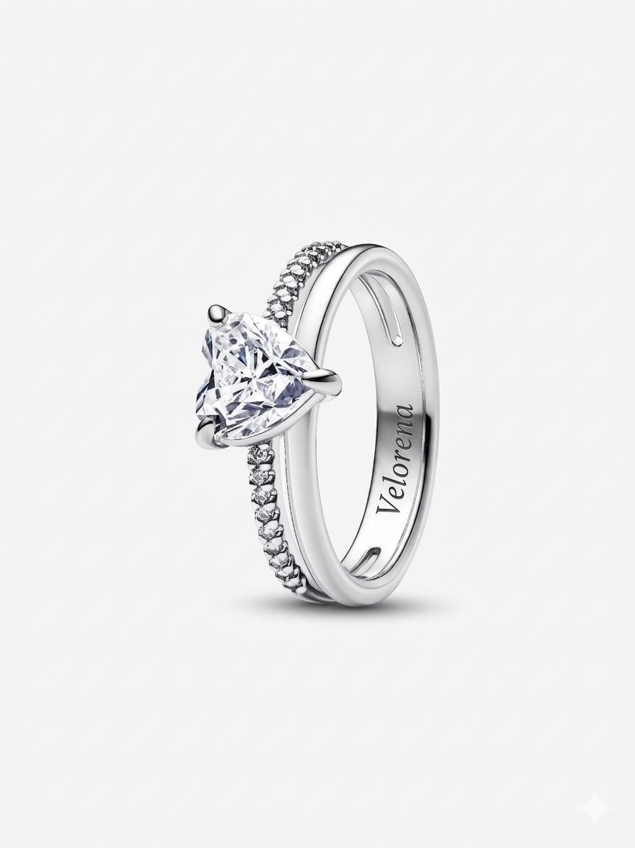 Double Band Heart Ring