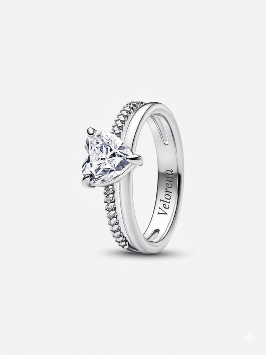 Double Band Heart Ring