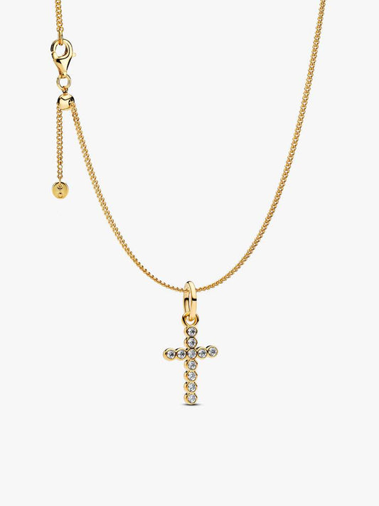 Bezel Cross Necklace Set