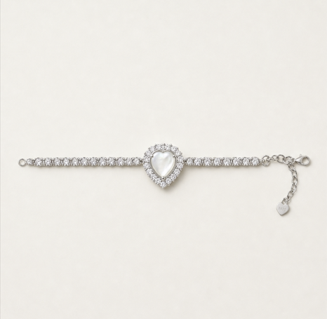 Serene Pearl Heart Bracelet