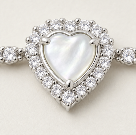 Serene Pearl Heart Bracelet